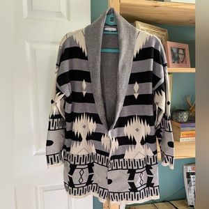 Aztec style monochrome cardigan